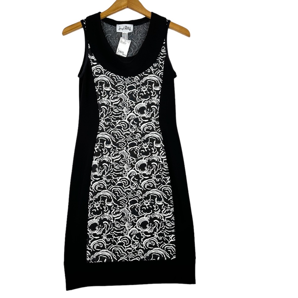 Joseph Ribkoff Black and White Pencil Sleeveless Dress Size 6